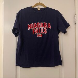Embroidered Niagara Falls Navy Blue Graphic Tee